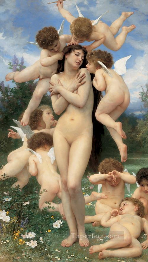 Le printemps angel William Adolphe Bouguereau Oil Paintings